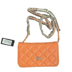 Badgley Mischka Coral Quilted Crossbody Bag with faux pearls